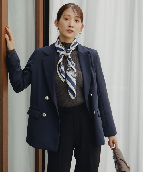 Petitjo（プッチージョ）の「小さいサイズ　ダブルテーラードジャケット　低身長さん・小柄女性（テーラードジャケット・レディース・ライトベージュ/ネイビー・PSS/PS/PM/PL）」の10枚目の写真