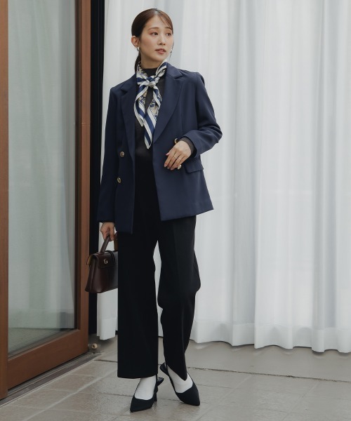 Petitjo（プッチージョ）の「小さいサイズ　ダブルテーラードジャケット　低身長さん・小柄女性（テーラードジャケット・レディース・ライトベージュ/ネイビー・PSS/PS/PM/PL）」の13枚目の写真