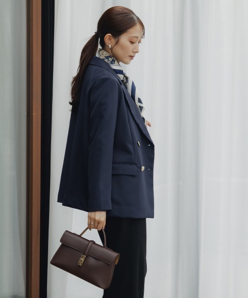 Petitjo（プッチージョ）の「小さいサイズ　ダブルテーラードジャケット　低身長さん・小柄女性（テーラードジャケット・レディース・ライトベージュ/ネイビー・PSS/PS/PM/PL）」の12枚目の写真