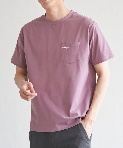 ikka（イッカ）の「速乾COOLポケットプリントTシャツ（Tシャツ/カットソー・メンズ・ホワイト/ライム/ピンク/ネイビー/ブラック/グレー・M/L/XL/S）」の6枚目の写真