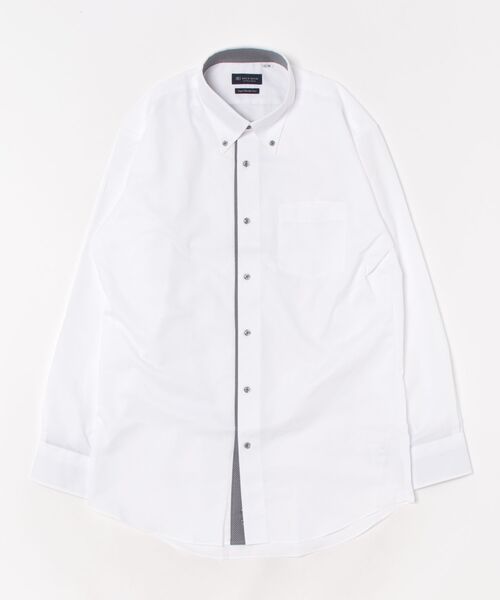 TOKYO SHIRTS（トウキョウシャツ）の「【超形態安定】 形態安定ノンアイロン ボタンダウン 長袖ビジネスワイシャツ（ビジネスシャツ・メンズ・ホワイト・首回り39cm-裄丈80cm/首回り39cm-裄丈84cm/首回り41cm-裄丈82cm/首回り41cm-裄丈86cm/首回り37cm-裄丈80cm/首回り42cm-裄丈82cm/首回り42cm-裄丈86cm/首回り43cm-裄丈82cm/首回り43cm-裄丈86cm）」の6枚目の写真