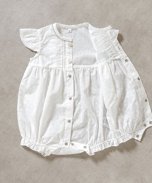 10mois(ディモワ)の「【10mois(ディモワ)】レースロンパース 60cm・70cm・80cm(ロンパース・キッズ・ホワイト/ピンク・80cm/70cm/60cm)」の5枚目の写真