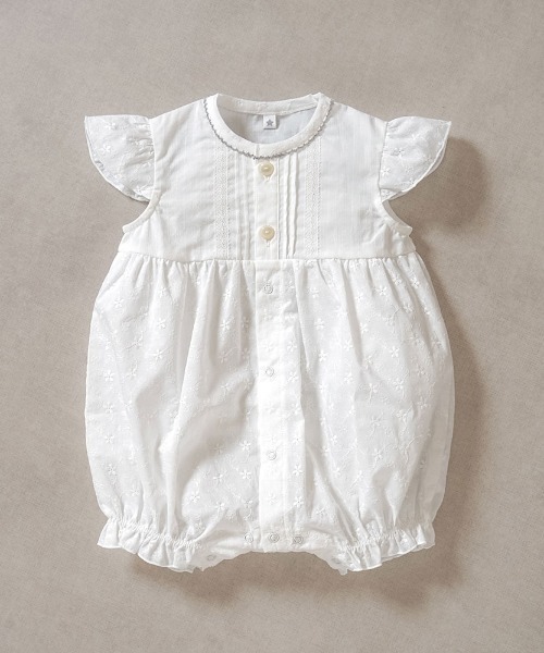 10mois(ディモワ)の「【10mois(ディモワ)】レースロンパース 60cm・70cm・80cm(ロンパース・キッズ・ホワイト/ピンク・80cm/70cm/60cm)」の4枚目の写真