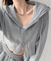 CANVAS+（キャンバスプラス）の「【CANVAS+】クロップド丈ダブルジップパーカー（パーカー）」