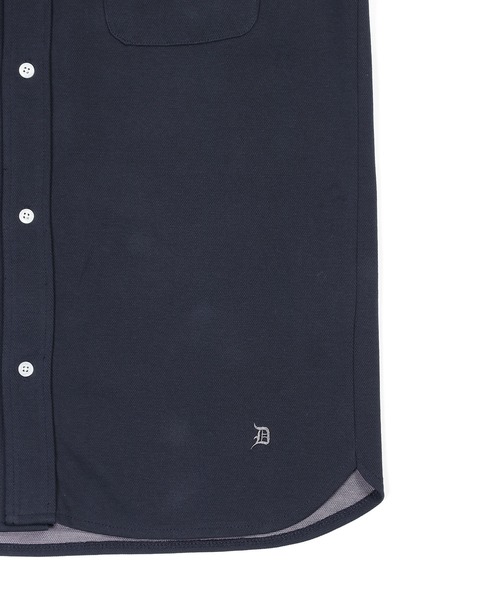 The DUFFER of ST.GEORGE（ザダファーオブセントジョージ）の「COOLFIBER PLATING SHIRT TYPE POLO：速乾・防シワ COOLFIBER 台衿付 ビジカジ 綺麗目 シャツタイプ ポロシャツ（ポロシャツ・メンズ・ホワイト/ブラック/ネイビー/ブルー・SMALL/LARGE/X-LARGE/MEDIUM）」の10枚目の写真