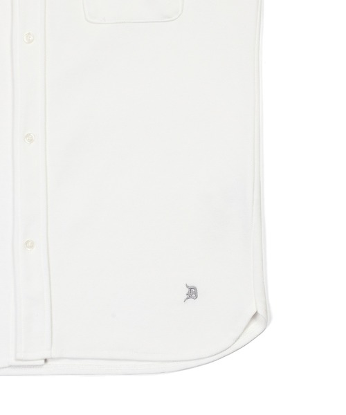 The DUFFER of ST.GEORGE（ザダファーオブセントジョージ）の「COOLFIBER PLATING SHIRT TYPE POLO：速乾・防シワ COOLFIBER 台衿付 ビジカジ 綺麗目 シャツタイプ ポロシャツ（ポロシャツ・メンズ・ホワイト/ブラック/ネイビー/ブルー・SMALL/LARGE/X-LARGE/MEDIUM）」の12枚目の写真