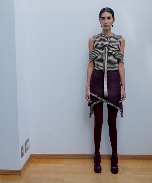 TAN(タン)の「CASHMERE STRIPED KNIT VEST WITH LONG SCARF(ベスト・レディース・その他・FREE)」の8枚目の写真