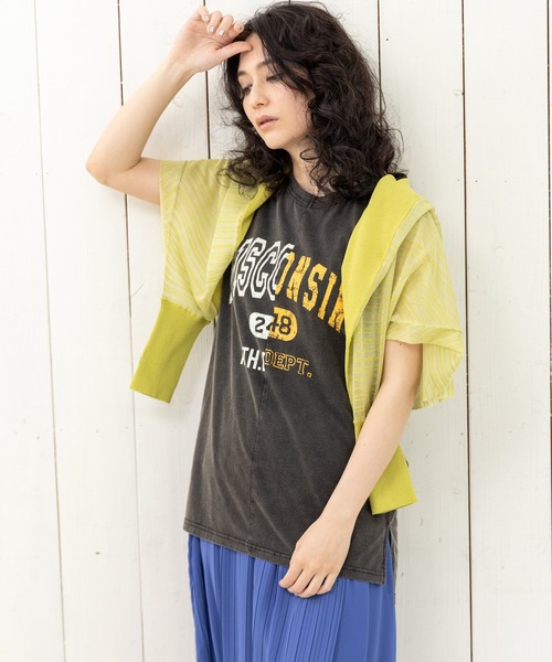 OSMOSIS（オズモーシス）の「シアーストライプニットカーディガン（カーディガン/ボレロ・レディース・ブラック/その他/ライトグリーン・ONE SIZE）」の22枚目の写真