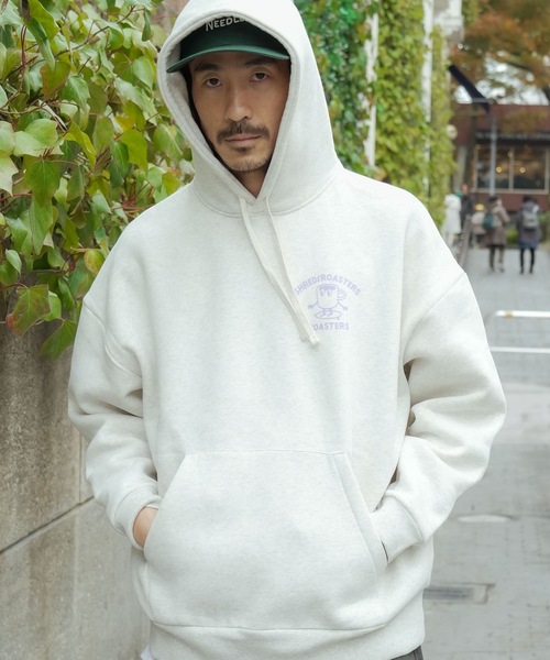 roial（ロイアル）の「HOODIE/ROIAL(ロイアル)コーヒーバッグプリントデザインプルオーバーフーディ（パーカー・メンズ・オートミール/ネイビー・SMALL/MEDIUM/LARGE）」の7枚目の写真