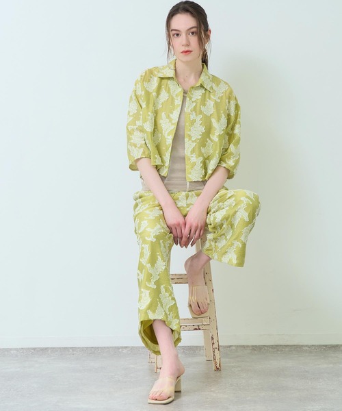 Drawer ペイズリーイージーパンツ 36 45R レーヨンの小紋柄パンツ ネイビー ペイズリー 2 イージーパンツ