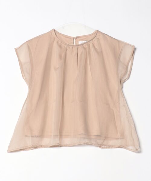 m.f.editorial（エムエフエディトリアル）の「【ウォッシャブル】m.f.エディトリアル レディース オーガンジー レイヤード プルオーバーＴシャツ（Tシャツ/カットソー・レディース・ホワイト/ブラック/ベージュ/ブルー・FREE）」の7枚目の写真