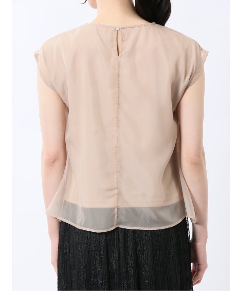 m.f.editorial（エムエフエディトリアル）の「【ウォッシャブル】m.f.エディトリアル レディース オーガンジー レイヤード プルオーバーＴシャツ（Tシャツ/カットソー・レディース・ホワイト/ブラック/ベージュ/ブルー・FREE）」の10枚目の写真