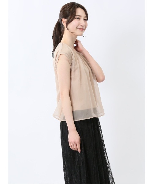 m.f.editorial（エムエフエディトリアル）の「【ウォッシャブル】m.f.エディトリアル レディース オーガンジー レイヤード プルオーバーＴシャツ（Tシャツ/カットソー・レディース・ホワイト/ブラック/ベージュ/ブルー・FREE）」の17枚目の写真