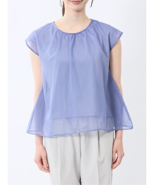 m.f.editorial（エムエフエディトリアル）の「【ウォッシャブル】m.f.エディトリアル レディース オーガンジー レイヤード プルオーバーＴシャツ（Tシャツ/カットソー・レディース・ホワイト/ブラック/ベージュ/ブルー・FREE）」の20枚目の写真