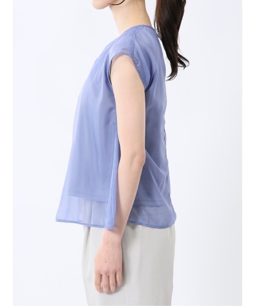 m.f.editorial（エムエフエディトリアル）の「【ウォッシャブル】m.f.エディトリアル レディース オーガンジー レイヤード プルオーバーＴシャツ（Tシャツ/カットソー・レディース・ホワイト/ブラック/ベージュ/ブルー・FREE）」の21枚目の写真