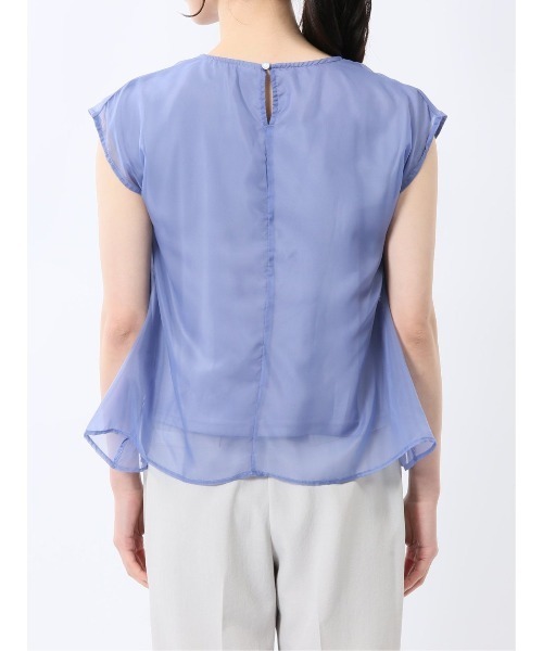 m.f.editorial（エムエフエディトリアル）の「【ウォッシャブル】m.f.エディトリアル レディース オーガンジー レイヤード プルオーバーＴシャツ（Tシャツ/カットソー・レディース・ホワイト/ブラック/ベージュ/ブルー・FREE）」の22枚目の写真