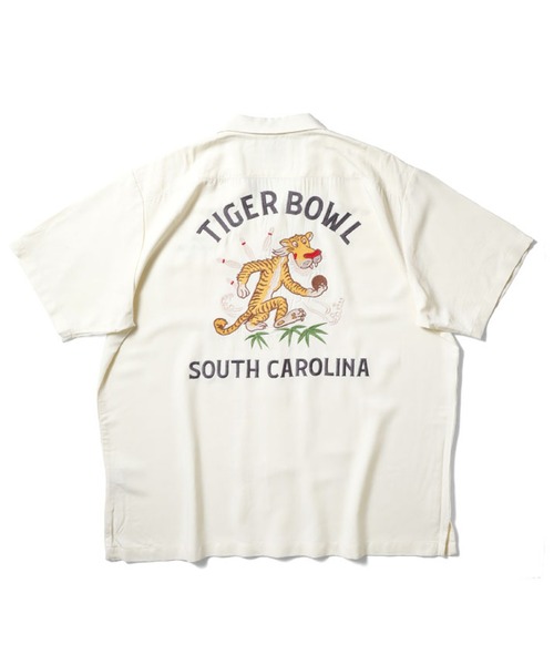HOUSTON(ヒューストン)の「HOUSTON ボーリングシャツ(TIGER BOWL)(シャツ/ブラウス・メンズ・ブルー/クリーム/ブラック・MEDIUM/X-LARGE/XX-LARGE/LARGE)」の5枚目の写真
