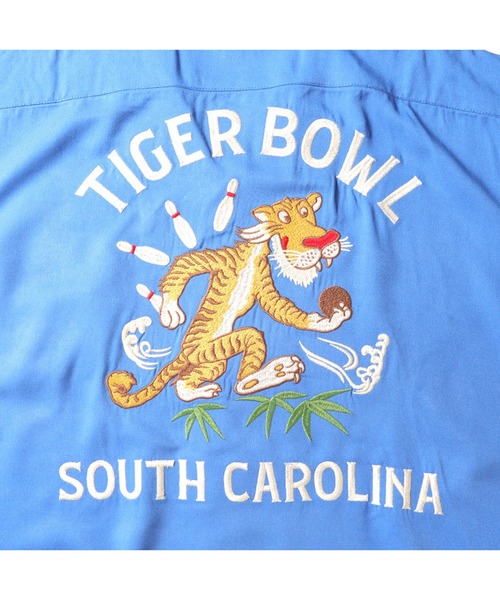 HOUSTON(ヒューストン)の「HOUSTON ボーリングシャツ(TIGER BOWL)(シャツ/ブラウス・メンズ・ブルー/クリーム/ブラック・MEDIUM/X-LARGE/XX-LARGE/LARGE)」の9枚目の写真