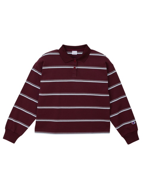 Champion(チャンピオン)の「【Champion/チャンピオン】レディース ロングスリーブボーダーポロシャツ(ポロシャツ・レディース・ネイビー系1/ライトブルー/ライトイエロー/バーガンディー・MEDIUM/LARGE)」の4枚目の写真