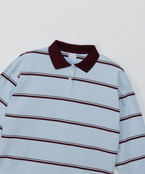 Champion(チャンピオン)の「【Champion/チャンピオン】レディース ロングスリーブボーダーポロシャツ(ポロシャツ・レディース・ネイビー系1/ライトブルー/ライトイエロー/バーガンディー・MEDIUM/LARGE)」の10枚目の写真