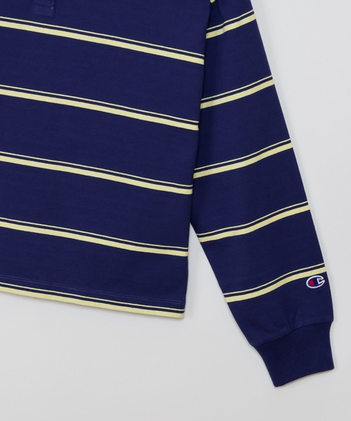 Champion(チャンピオン)の「【Champion/チャンピオン】レディース ロングスリーブボーダーポロシャツ(ポロシャツ・レディース・ネイビー系1/ライトブルー/ライトイエロー/バーガンディー・MEDIUM/LARGE)」の12枚目の写真