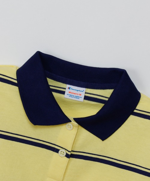 Champion(チャンピオン)の「【Champion/チャンピオン】レディース ロングスリーブボーダーポロシャツ(ポロシャツ・レディース・ネイビー系1/ライトブルー/ライトイエロー/バーガンディー・MEDIUM/LARGE)」の5枚目の写真