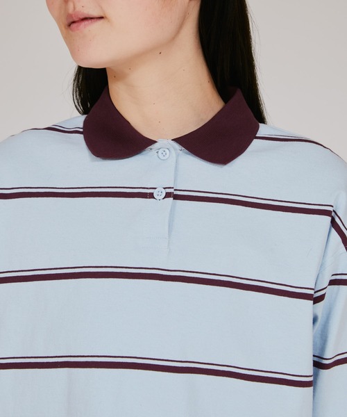 Champion(チャンピオン)の「【Champion/チャンピオン】レディース ロングスリーブボーダーポロシャツ(ポロシャツ・レディース・ネイビー系1/ライトブルー/ライトイエロー/バーガンディー・MEDIUM/LARGE)」の17枚目の写真