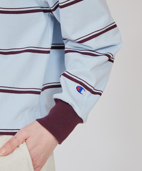 Champion(チャンピオン)の「【Champion/チャンピオン】レディース ロングスリーブボーダーポロシャツ(ポロシャツ・レディース・ネイビー系1/ライトブルー/ライトイエロー/バーガンディー・MEDIUM/LARGE)」の18枚目の写真