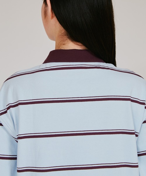 Champion(チャンピオン)の「【Champion/チャンピオン】レディース ロングスリーブボーダーポロシャツ(ポロシャツ・レディース・ネイビー系1/ライトブルー/ライトイエロー/バーガンディー・MEDIUM/LARGE)」の20枚目の写真