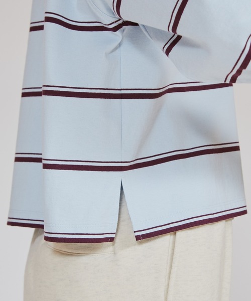 Champion(チャンピオン)の「【Champion/チャンピオン】レディース ロングスリーブボーダーポロシャツ(ポロシャツ・レディース・ネイビー系1/ライトブルー/ライトイエロー/バーガンディー・MEDIUM/LARGE)」の21枚目の写真