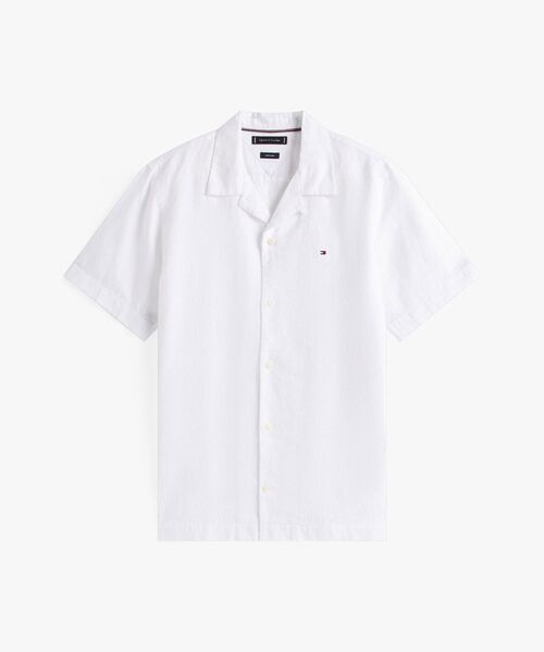 TOMMY HILFIGER(トミーヒルフィガー)の「リネンブレンドソリッドショートスリーブシャツ(シャツ/ブラウス・メンズ・ピンク/ホワイト/ネイビー・LARGE/MEDIUM/X-LARGE/SMALL)」の15枚目の写真