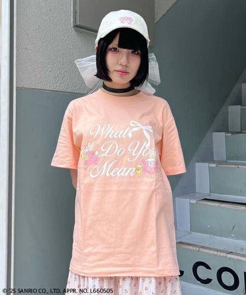 Candy Stripper（キャンディストリッパー）の「【MARRONCREAM】WHAT DO YOU MEAN Tシャツ（Tシャツ/カットソー・レディース・サーモンピンク/ライトベージュ・FREE）」の2枚目の写真