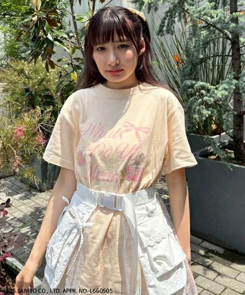 Candy Stripper（キャンディストリッパー）の「【MARRONCREAM】WHAT DO YOU MEAN Tシャツ（Tシャツ/カットソー・レディース・サーモンピンク/ライトベージュ・FREE）」の8枚目の写真