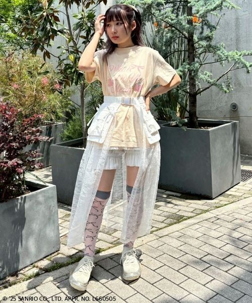 Candy Stripper（キャンディストリッパー）の「【MARRONCREAM】WHAT DO YOU MEAN Tシャツ（Tシャツ/カットソー・レディース・サーモンピンク/ライトベージュ・FREE）」の10枚目の写真