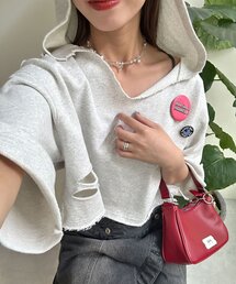 CIAOPANIC | 缶バッジSETダメージスウェットフーディー(Tシャツ/カットソー)