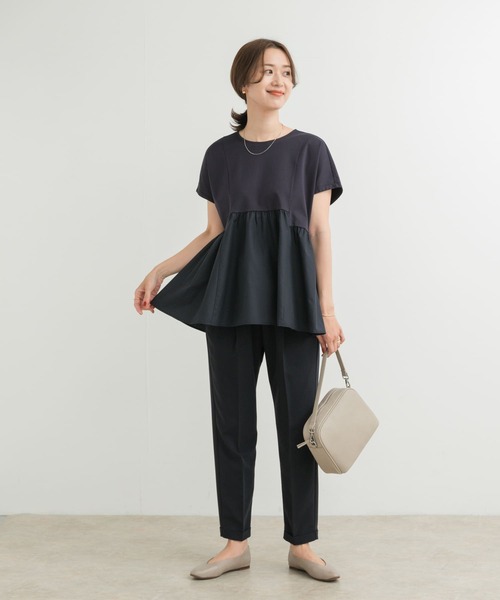 URBAN RESEARCH DOORS（アーバンリサーチドアーズ）の「布帛切替ドルマンカットソー（Tシャツ/カットソー・レディース・ベージュ系その他/ネイビー・MEDIUM）」の10枚目の写真