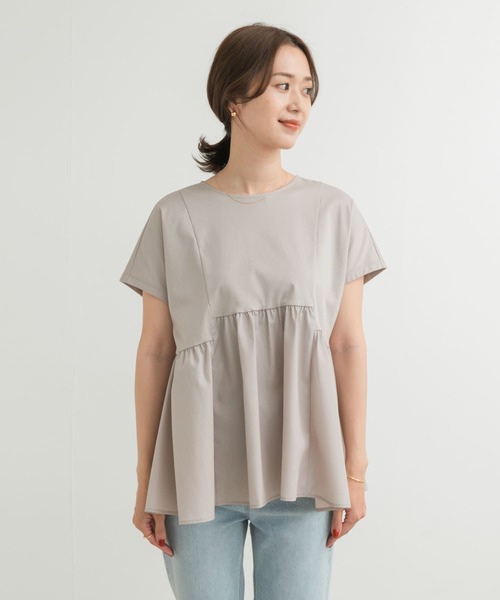 URBAN RESEARCH DOORS（アーバンリサーチドアーズ）の「布帛切替ドルマンカットソー（Tシャツ/カットソー・レディース・ベージュ系その他/ネイビー・MEDIUM）」の12枚目の写真