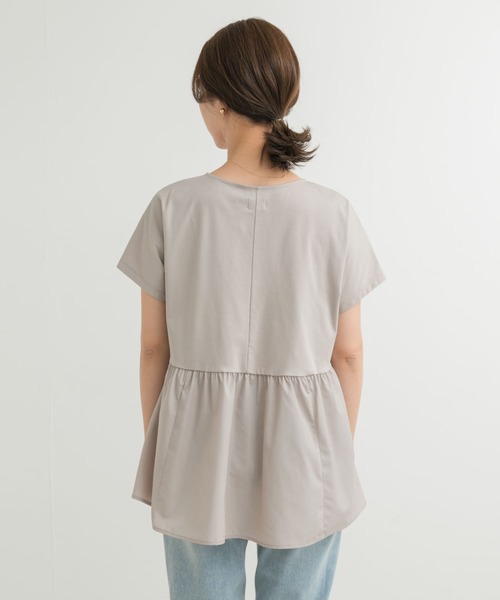 URBAN RESEARCH DOORS（アーバンリサーチドアーズ）の「布帛切替ドルマンカットソー（Tシャツ/カットソー・レディース・ベージュ系その他/ネイビー・MEDIUM）」の14枚目の写真