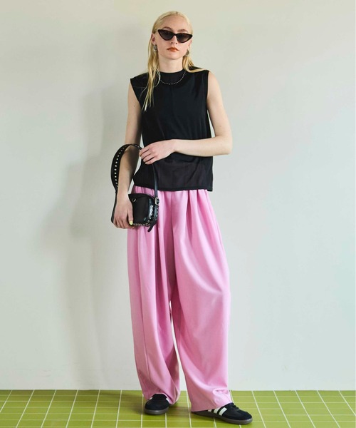 MAISON SPECIAL(メゾンスペシャル)の「Reversible See-through Tank Top/リバーシブルシースルータンクトップ(タンクトップ・レディース・ホワイト/ブラック/グリーン/ピンク・FREE)」の5枚目の写真