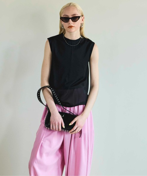 MAISON SPECIAL(メゾンスペシャル)の「Reversible See-through Tank Top/リバーシブルシースルータンクトップ(タンクトップ・レディース・ホワイト/ブラック/グリーン/ピンク・FREE)」の13枚目の写真