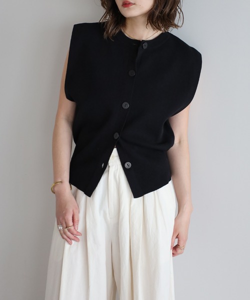 ボンジュールサガン BONJOUR SAGAN loop knitting vest / ループ編みニットベスト （BLACK） 楽天市場】ENC エンク loop knitting vest / ループ編みニット