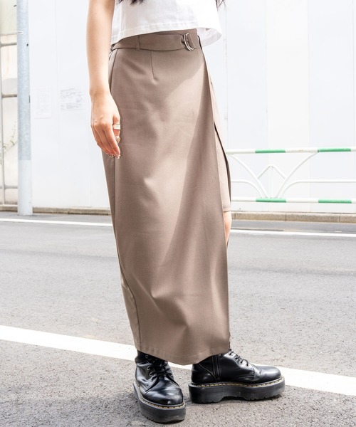Subciety（サブサエティ）の「Layered wrap skirt（スカート・レディース・ブラック/ダークベージュ/チャコールグレー・マルチサイズ）」の9枚目の写真
