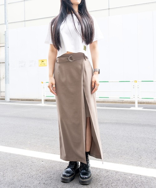 Subciety（サブサエティ）の「Layered wrap skirt（スカート・レディース・ブラック/ダークベージュ/チャコールグレー・マルチサイズ）」の11枚目の写真