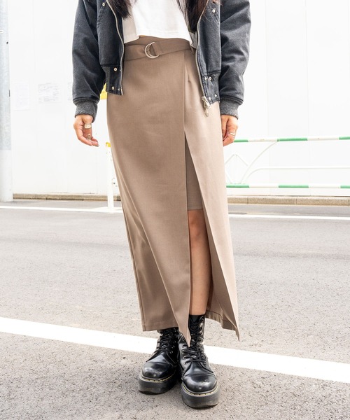 Subciety（サブサエティ）の「Layered wrap skirt（スカート・レディース・ブラック/ダークベージュ/チャコールグレー・マルチサイズ）」の12枚目の写真