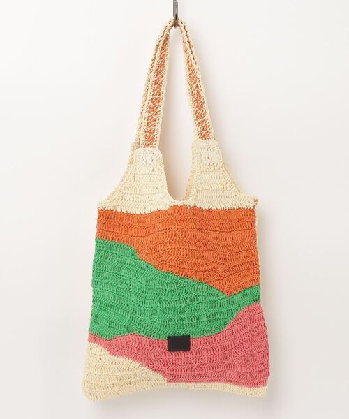 MAISON mou（メゾンムー）の「【Swaraj/スワラージ】手編みラフィア BAG・ゼブラ柄（トートバッグ・レディース・ブラック系その他/その他1・FREE）」の2枚目の写真