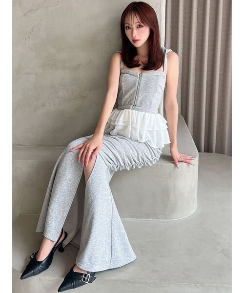 RESEXXY(リゼクシー)の「フーディベアトップス【セットアップ着用可能】(キャミソール・レディース・チャコールグレー/ライトグレー/ブラック・FREE)」の14枚目の写真