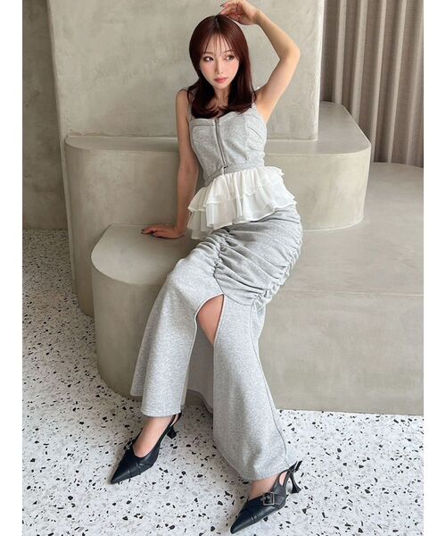 RESEXXY(リゼクシー)の「フーディベアトップス【セットアップ着用可能】(キャミソール・レディース・チャコールグレー/ライトグレー/ブラック・FREE)」の15枚目の写真