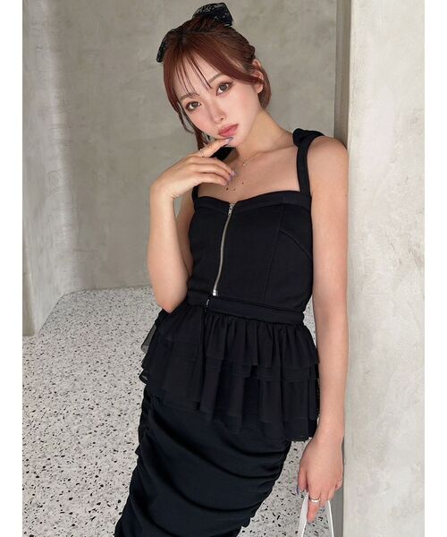 RESEXXY(リゼクシー)の「フーディベアトップス【セットアップ着用可能】(キャミソール・レディース・チャコールグレー/ライトグレー/ブラック・FREE)」の17枚目の写真