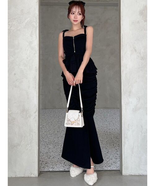 RESEXXY(リゼクシー)の「フーディベアトップス【セットアップ着用可能】(キャミソール・レディース・チャコールグレー/ライトグレー/ブラック・FREE)」の19枚目の写真