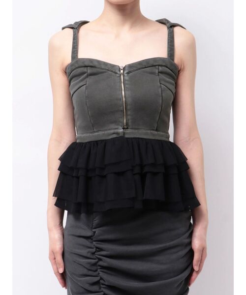 RESEXXY(リゼクシー)の「フーディベアトップス【セットアップ着用可能】(キャミソール・レディース・チャコールグレー/ライトグレー/ブラック・FREE)」の22枚目の写真